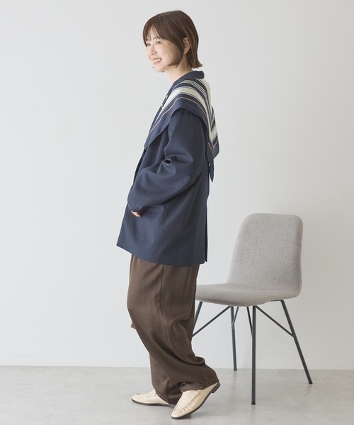 AMERICAN HOLIC（アメリカンホリック）の「オーバーサイズテーラージャケット（テーラードジャケット・レディース・グレー系その他2/ネイビー・FREE）」の8枚目の写真