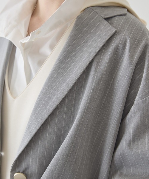 AMERICAN HOLIC（アメリカンホリック）の「オーバーサイズテーラージャケット（テーラードジャケット・レディース・グレー系その他2/ネイビー・FREE）」の11枚目の写真