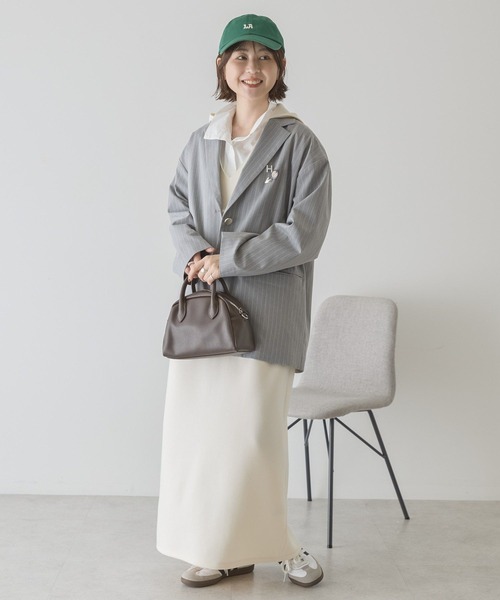 AMERICAN HOLIC（アメリカンホリック）の「オーバーサイズテーラージャケット（テーラードジャケット・レディース・グレー系その他2/ネイビー・FREE）」の12枚目の写真