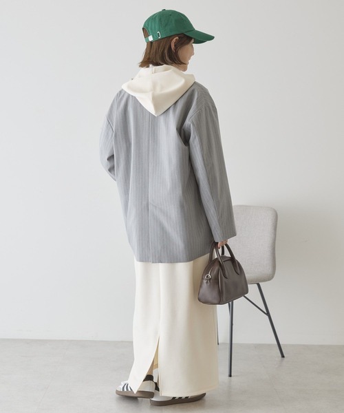 AMERICAN HOLIC（アメリカンホリック）の「オーバーサイズテーラージャケット（テーラードジャケット・レディース・グレー系その他2/ネイビー・FREE）」の14枚目の写真