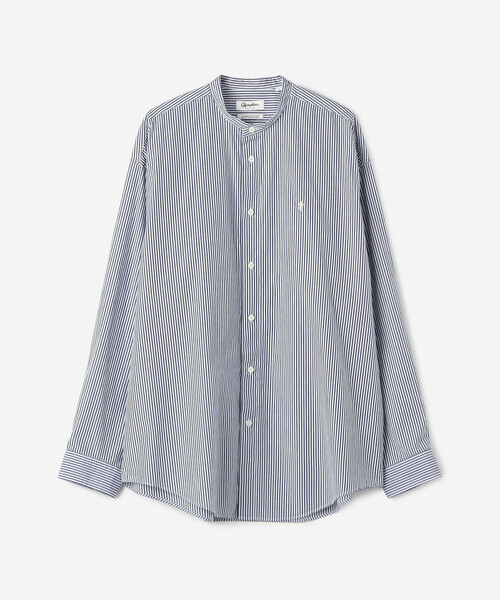 GYMPHLEX（ジムフレックス）の「Gymphlex | バンドカラー長袖シャツ STRIPE MEN（シャツ/ブラウス・メンズ・ブルー系その他・L/M）」の2枚目の写真