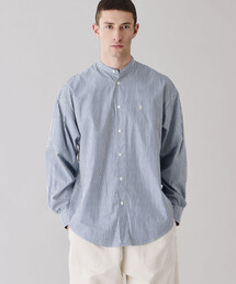 GYMPHLEX | Gymphlex | バンドカラー長袖シャツ STRIPE MEN(シャツ/ブラウス)