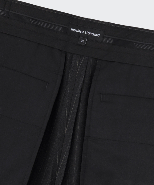 MUSINSA STANDARD（ムシンサスタンダード）の「ストライプエクストラワイドツーピンタックヒドゥンバンディングスラックス[チャコールグレー]（スラックス・メンズ・その他・26/27/28/29/30/31/32/33/34/36/40/42/38）」の10枚目の写真