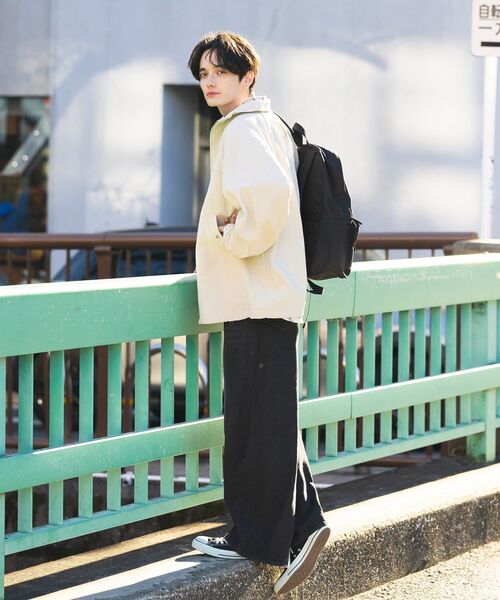 CRAFT STANDARD BOUTIQUE（クラフトスタンダードブティック）の「花粉防止 / ナイロンスタンドカラーブルゾン（ブルゾン・メンズ・ライトベージュ/ブラック・L/M）」の9枚目の写真