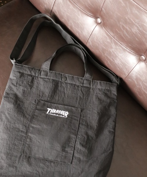THRASHER(スラッシャー)の「THRASHER TOTE SHOULDER M 2WAY トート ショルダーバッグ(トートバッグ・メンズ・ブラック系/ブラック×ホワイト・FREE)」の9枚目の写真