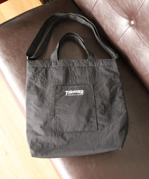 THRASHER(スラッシャー)の「THRASHER TOTE SHOULDER M 2WAY トート ショルダーバッグ(トートバッグ・メンズ・ブラック系/ブラック×ホワイト・FREE)」の10枚目の写真