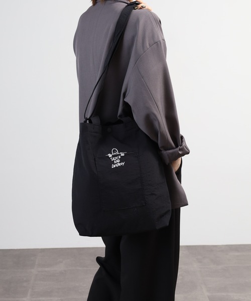 THRASHER(スラッシャー)の「THRASHER TOTE SHOULDER M 2WAY トート ショルダーバッグ(トートバッグ・メンズ・ブラック系/ブラック×ホワイト・FREE)」の4枚目の写真