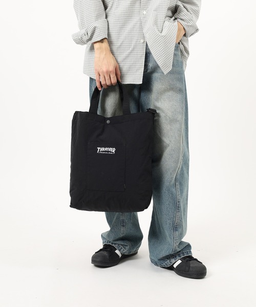 THRASHER(スラッシャー)の「THRASHER TOTE SHOULDER M 2WAY トート ショルダーバッグ(トートバッグ・メンズ・ブラック系/ブラック×ホワイト・FREE)」の20枚目の写真