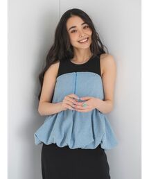 Ungrid | バルーンデザインネップデニムビスチェ(チューブトップ)