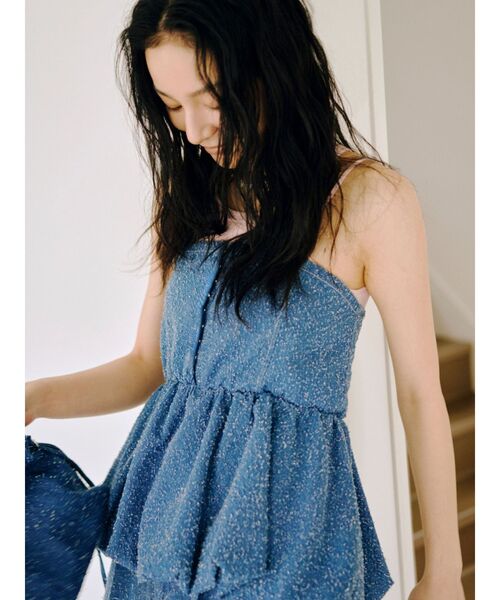 Ungrid（アングリッド）の「バルーンデザインネップデニムビスチェ（チューブトップ・レディース・ライトブルー/ブルー・FREE）」の3枚目の写真