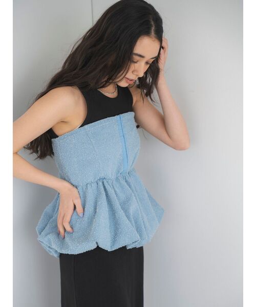 Ungrid（アングリッド）の「バルーンデザインネップデニムビスチェ（チューブトップ・レディース・ライトブルー/ブルー・FREE）」の7枚目の写真