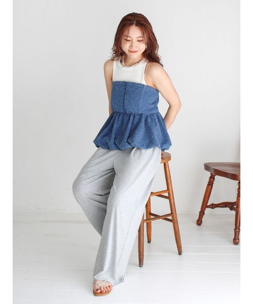 Ungrid（アングリッド）の「バルーンデザインネップデニムビスチェ（チューブトップ・レディース・ライトブルー/ブルー・FREE）」の16枚目の写真