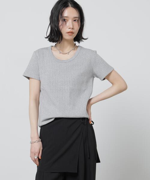 NANO universe(ナノユニバース)の「Anti Soaked(R) 汗染み防止コンパクトリブTシャツ(Tシャツ/カットソー・レディース・トップグレー/ブラック/アイボリー/チャコール・S/M)」の21枚目の写真