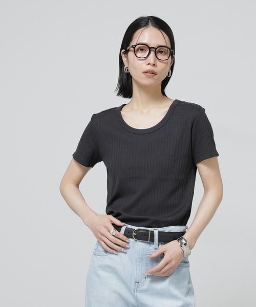 NANO universe（ナノユニバース）の「Anti Soaked(R) 汗染み防止コンパクトリブTシャツ（Tシャツ/カットソー・レディース・トップグレー/ブラック/アイボリー/チャコール・S/M）」の20枚目の写真