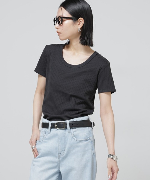 NANO universe（ナノユニバース）の「Anti Soaked(R) 汗染み防止コンパクトリブTシャツ（Tシャツ/カットソー・レディース・トップグレー/ブラック/アイボリー/チャコール・S/M）」の22枚目の写真