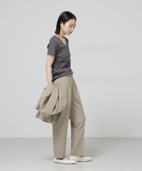 NANO universe（ナノユニバース）の「Anti Soaked(R) 汗染み防止コンパクトリブTシャツ（Tシャツ/カットソー・レディース・トップグレー/ブラック/アイボリー/チャコール・S/M）」の11枚目の写真