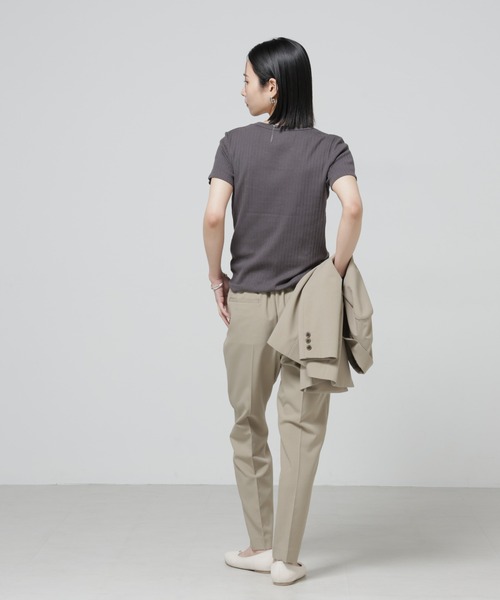 NANO universe（ナノユニバース）の「Anti Soaked(R) 汗染み防止コンパクトリブTシャツ（Tシャツ/カットソー・レディース・トップグレー/ブラック/アイボリー/チャコール・S/M）」の10枚目の写真