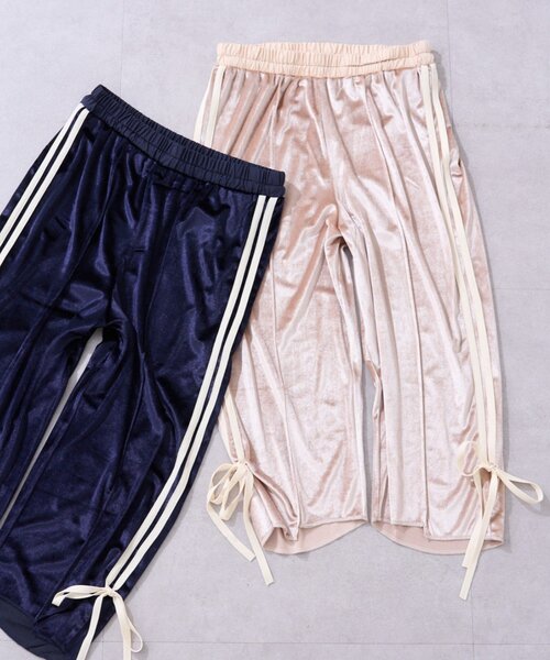 etsinta（エシンタ）の「【etsinta】リメイクジャージーカプリパンツ（その他パンツ・レディース・オフホワイト/ネイビー・ONE SIZE）」の3枚目の写真