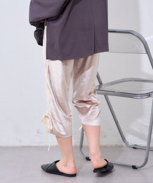 etsinta（エシンタ）の「【etsinta】リメイクジャージーカプリパンツ（その他パンツ・レディース・オフホワイト/ネイビー・ONE SIZE）」の8枚目の写真