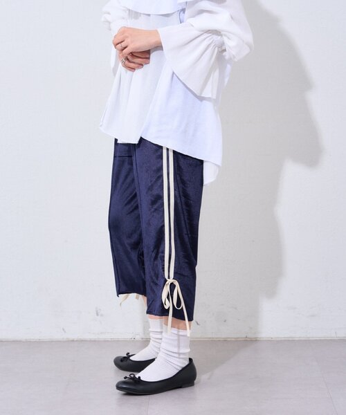 etsinta（エシンタ）の「【etsinta】リメイクジャージーカプリパンツ（その他パンツ・レディース・オフホワイト/ネイビー・ONE SIZE）」の14枚目の写真