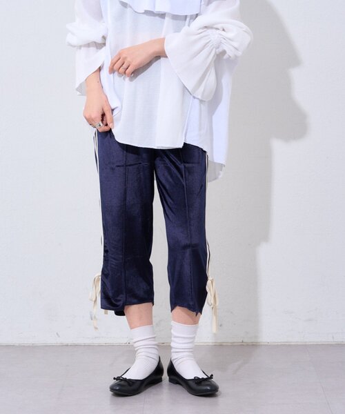 etsinta（エシンタ）の「【etsinta】リメイクジャージーカプリパンツ（その他パンツ・レディース・オフホワイト/ネイビー・ONE SIZE）」の16枚目の写真