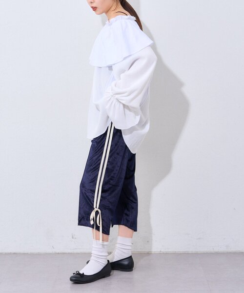 etsinta（エシンタ）の「【etsinta】リメイクジャージーカプリパンツ（その他パンツ・レディース・オフホワイト/ネイビー・ONE SIZE）」の21枚目の写真