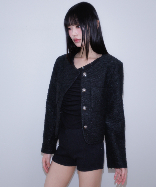 ROSEFRANTZ（ロゼフランツ）の「Classic Button Crop Tweed Jacket [Black]（その他アウター・レディース・ブラック・OS）」の10枚目の写真