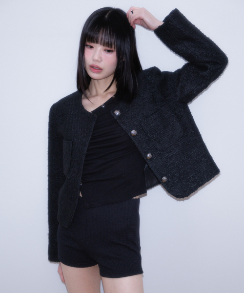 ROSEFRANTZ（ロゼフランツ）の「Classic Button Crop Tweed Jacket [Black]（その他アウター・レディース・ブラック・OS）」の15枚目の写真