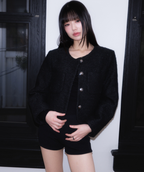 ROSEFRANTZ（ロゼフランツ）の「Classic Button Crop Tweed Jacket [Black]（その他アウター・レディース・ブラック・OS）」の18枚目の写真
