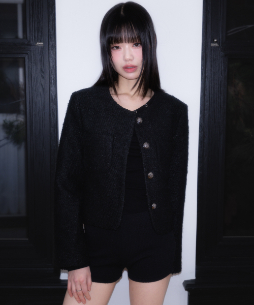 ROSEFRANTZ（ロゼフランツ）の「Classic Button Crop Tweed Jacket [Black]（その他アウター・レディース・ブラック・OS）」の19枚目の写真