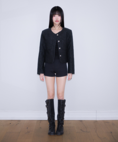 ROSEFRANTZ（ロゼフランツ）の「Classic Button Crop Tweed Jacket [Black]（その他アウター・レディース・ブラック・OS）」の20枚目の写真