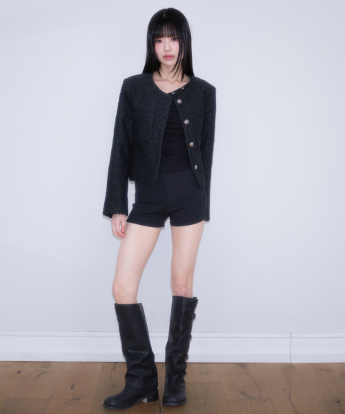 ROSEFRANTZ（ロゼフランツ）の「Classic Button Crop Tweed Jacket [Black]（その他アウター・レディース・ブラック・OS）」の22枚目の写真