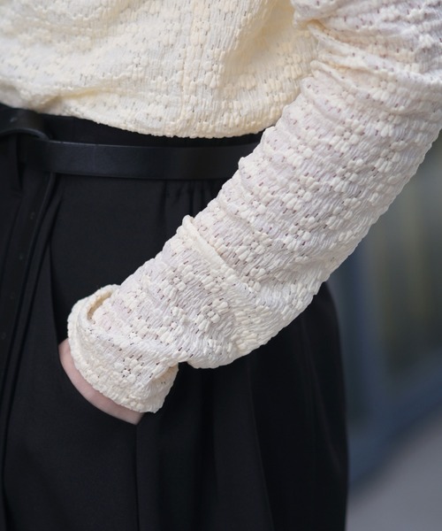 Marient（マリエント）の「ジャガードレースカットソー（Tシャツ/カットソー・レディース・ブラック/アイボリー・FREE）」の5枚目の写真