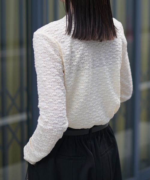 Marient（マリエント）の「ジャガードレースカットソー（Tシャツ/カットソー・レディース・ブラック/アイボリー・FREE）」の7枚目の写真