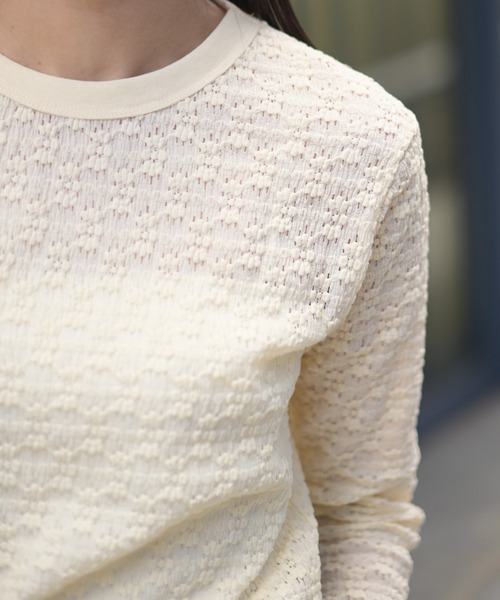 Marient（マリエント）の「ジャガードレースカットソー（Tシャツ/カットソー・レディース・ブラック/アイボリー・FREE）」の11枚目の写真