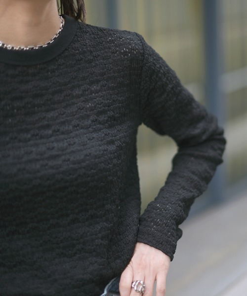 Marient（マリエント）の「ジャガードレースカットソー（Tシャツ/カットソー・レディース・ブラック/アイボリー・FREE）」の19枚目の写真