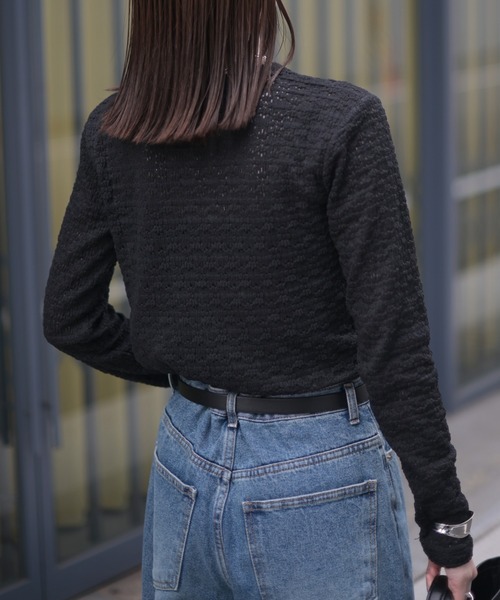 Marient（マリエント）の「ジャガードレースカットソー（Tシャツ/カットソー・レディース・ブラック/アイボリー・FREE）」の20枚目の写真