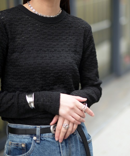 Marient（マリエント）の「ジャガードレースカットソー（Tシャツ/カットソー・レディース・ブラック/アイボリー・FREE）」の22枚目の写真