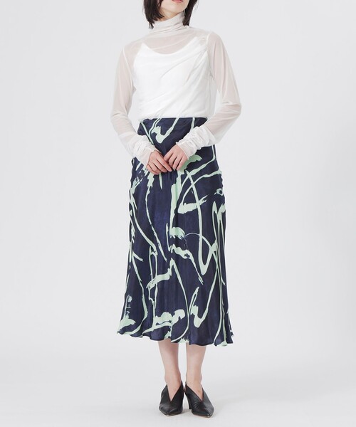 LOVELESS（ラブレス）の「ニュアンスパターンフレアスカート（スカート・レディース・ブルー系その他7・36/34）」の3枚目の写真