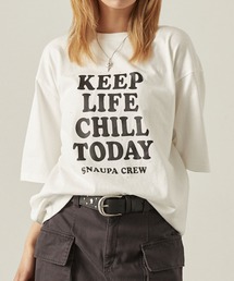 【Snap club】ラインストーン グラフィック オーバーサイズ 半袖Tシャツ
