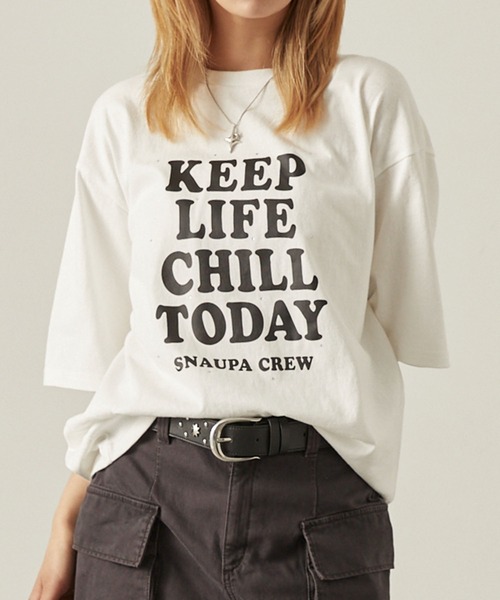 セール】【Snap club】ラインストーン グラフィック オーバーサイズ