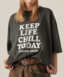 【Snap club】ラインストーン グラフィック オーバーサイズ 半袖Tシャツ