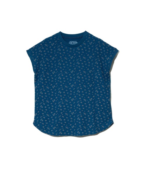 CUBE SUGAR(キューブシュガー)の「CUBE SUGAR/キューブシュガー ワッフル小花柄 フレンチPO(Tシャツ/カットソー・レディース・ホワイト/ネイビー・FREE)」の4枚目の写真
