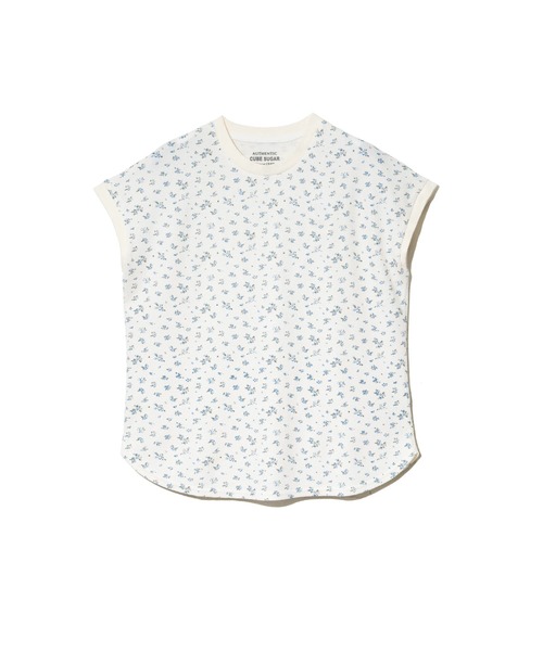 CUBE SUGAR(キューブシュガー)の「CUBE SUGAR/キューブシュガー ワッフル小花柄 フレンチPO(Tシャツ/カットソー・レディース・ホワイト/ネイビー・FREE)」の6枚目の写真