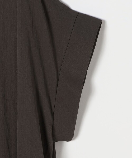 SHIPS any（シップス エニィ）の「SHIPS any:〈洗濯機可能〉ツイル バンドカラー フレンチ シャツ ワンピース（シャツワンピース・レディース・チャコールグレー/ベージュ・ONE SIZE）」の12枚目の写真