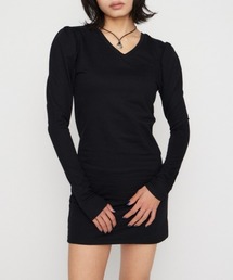 PUFF SLEEVE CUT ミニワンピース