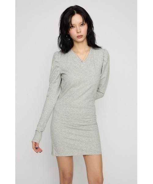 LAGUA GEM(ラグアジェム)の「PUFF SLEEVE CUT ミニワンピース(ワンピース・レディース・ネイビー系/グレー/ブラック・SMALL/MEDIUM)」の10枚目の写真