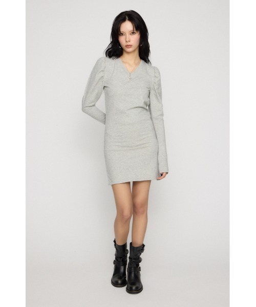 LAGUA GEM(ラグアジェム)の「PUFF SLEEVE CUT ミニワンピース(ワンピース・レディース・ネイビー系/グレー/ブラック・SMALL/MEDIUM)」の11枚目の写真