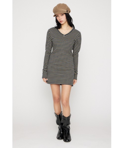 LAGUA GEM(ラグアジェム)の「PUFF SLEEVE CUT ミニワンピース(ワンピース・レディース・ネイビー系/グレー/ブラック・SMALL/MEDIUM)」の16枚目の写真