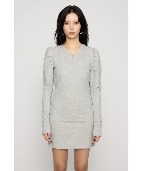 LAGUA GEM(ラグアジェム)の「PUFF SLEEVE CUT ミニワンピース(ワンピース・レディース・ネイビー系/グレー/ブラック・SMALL/MEDIUM)」の8枚目の写真